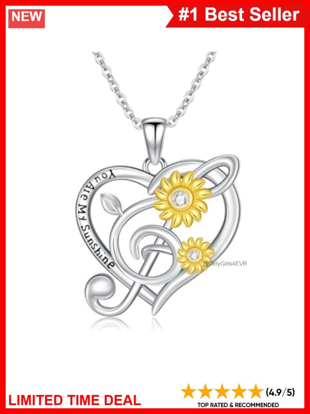 925 Sterling Silver Sunflower Pendant Necklace Adjustable Chain Gift for Women